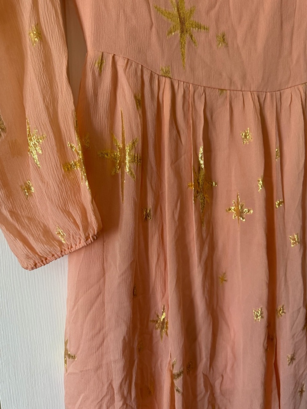 For Love and Lemons Gilded Star maxi dress. Size small. Peachy pink and gold - Picture 7 of 9
